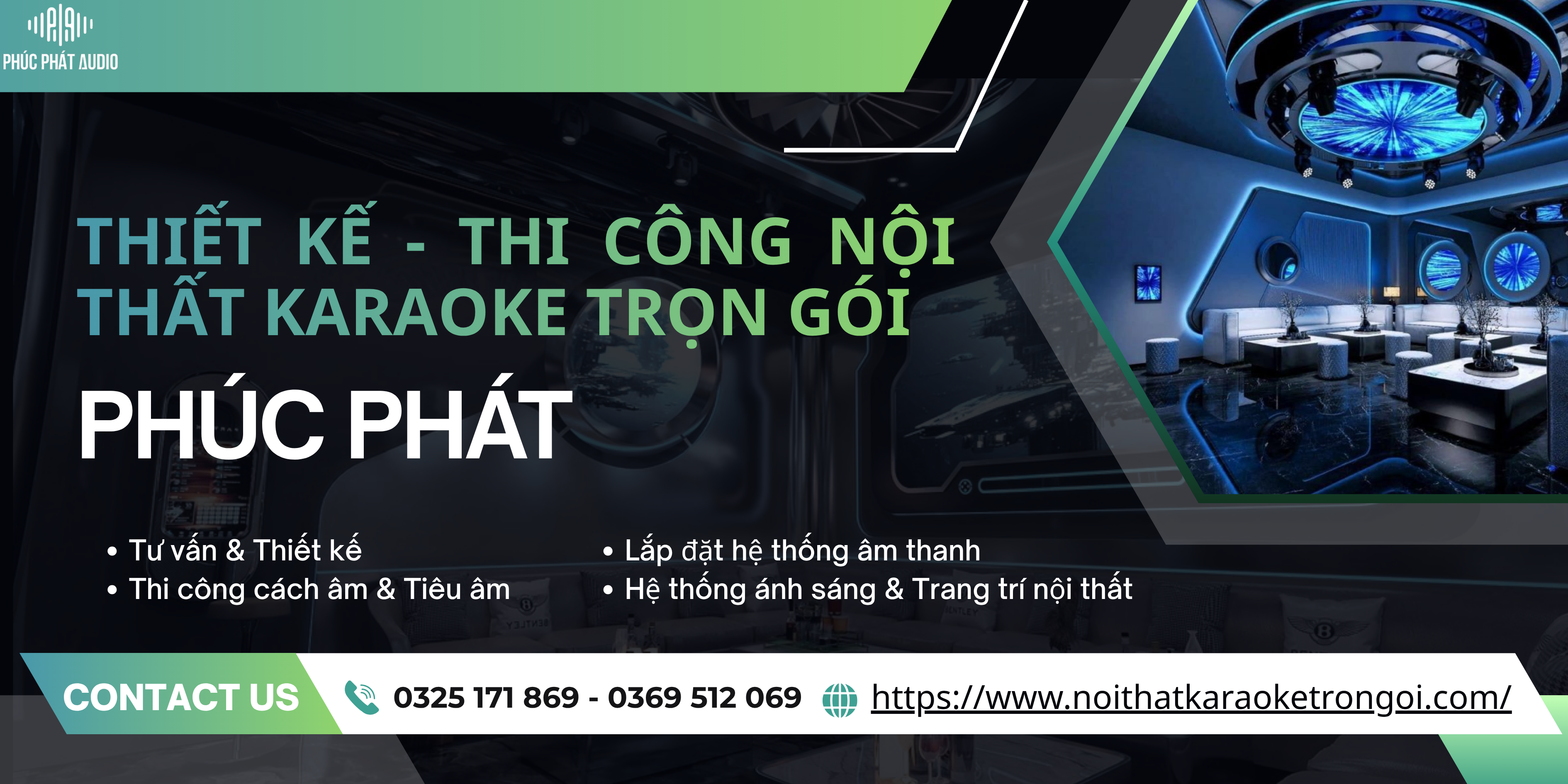 Thiết kế - thi công nội thất karaoke trọn gói Phúc Phát